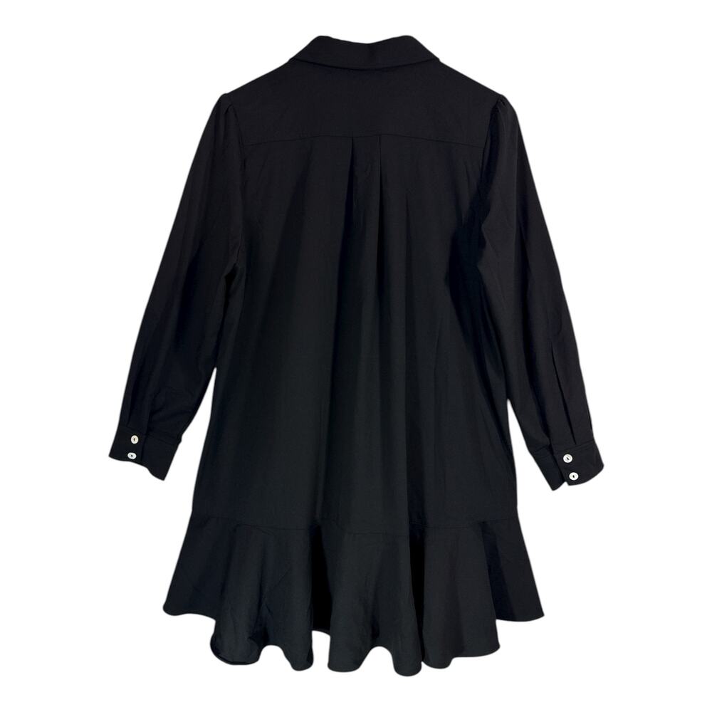 NWOT Pomander Place x Tuckernuck Black Crepe Callahan Shirt Dress Long Sleeve L - Picture 7 of 14